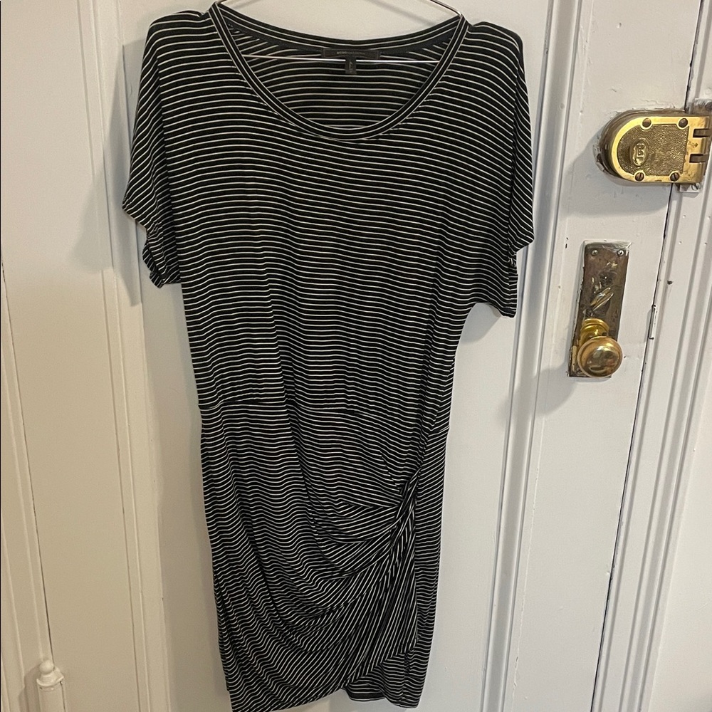 BCBGMaxAzria Black and White Striped Dress Size Small
